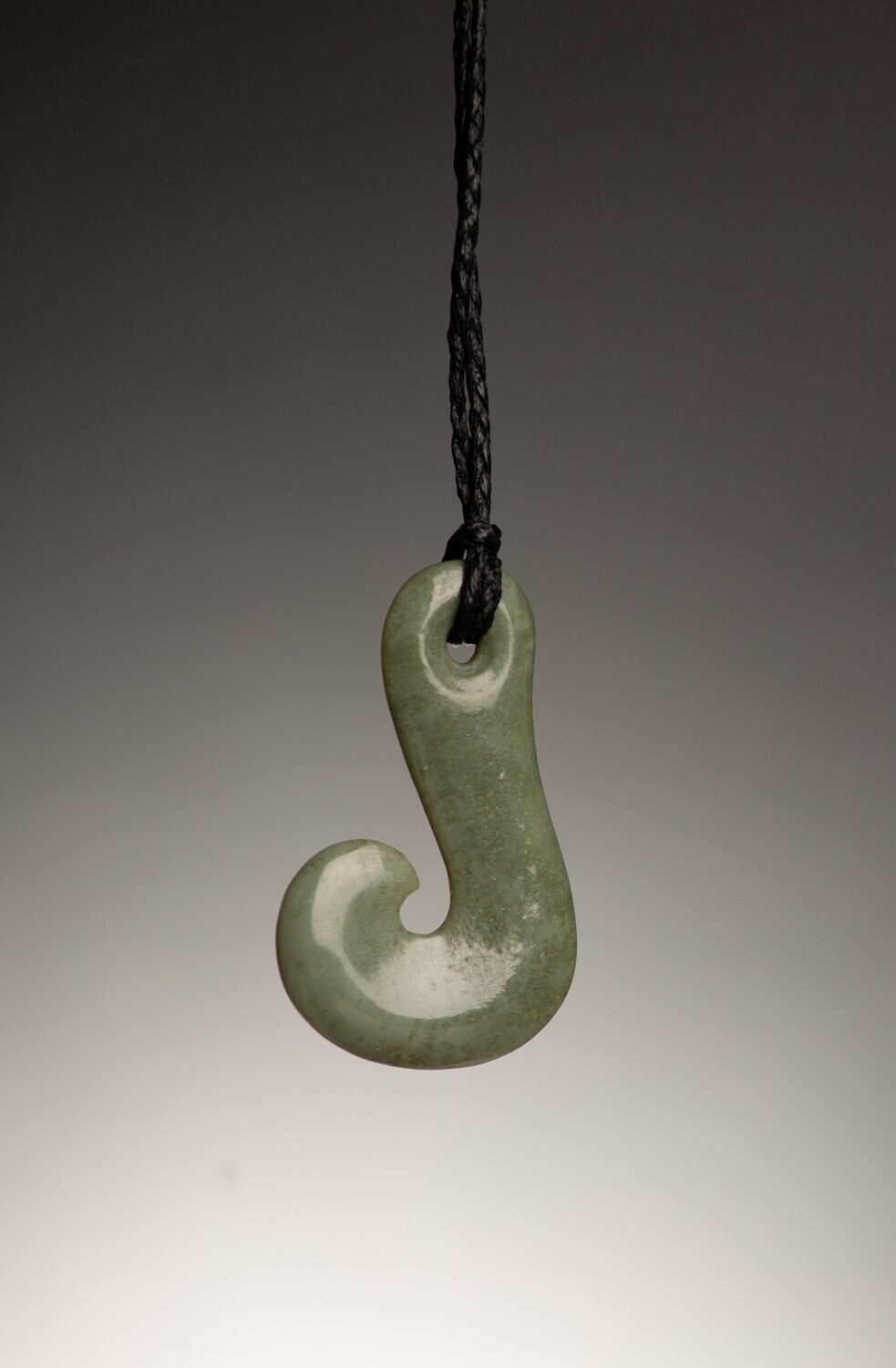 Moko Pounamu Hook (Hei Matau) NZ Genuine Inanga  Greenstone - Pukaha - SALE