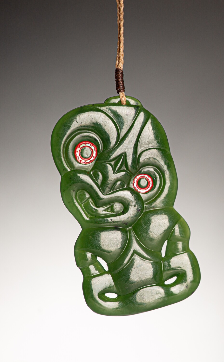 Moko Pounamu Hei Tiki NZ Genuine Kahurangi Greenstone - Wharekapu