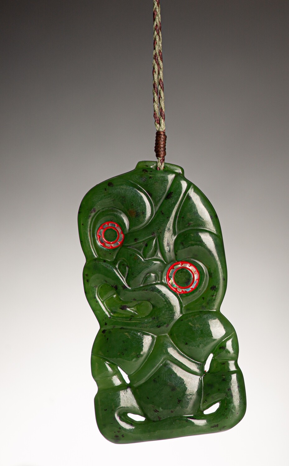 Moko Pounamu Hei Tiki NZ Genuine Kawakawa Greenstone Wharekahika