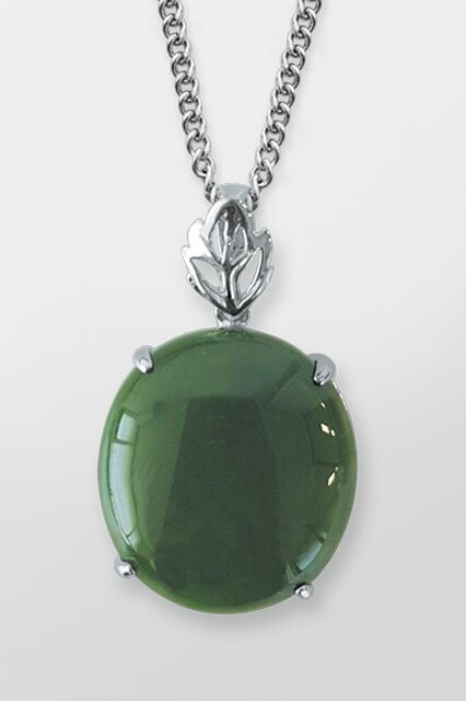 Moko Pounamu Greenstone and Sterling Silver Pendant - CS2022