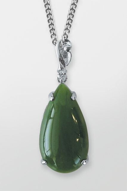 Moko Pounamu Greenstone and Sterling Silver Pendant - CS1323