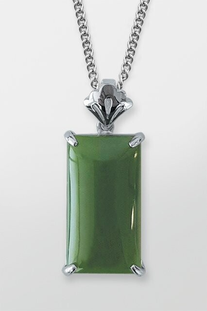 Moko Pounamu Greenstone and Sterling Silver Pendant - CS1322