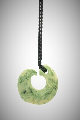 Moko Pounamu Hei Matau NZ Genuine Marsden Flower Greenstone - Paremata