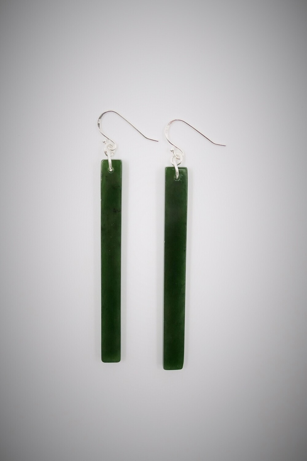 Moko Pounamu NZ Genuine Greenstone and Silver Earrings 04219