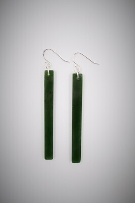 Moko Pounamu NZ Genuine Greenstone and Silver Earrings 04219
