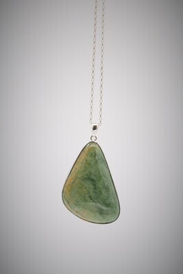 Moko Pounamu Marsden Flower Greenstone and Sterling Silver Pendant 04243
