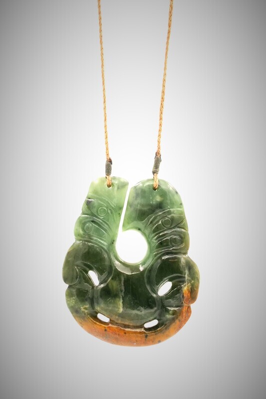 Moko Pounamu Hei Tiki NZ Genuine Kahurangi Flower Jade - Totaradale