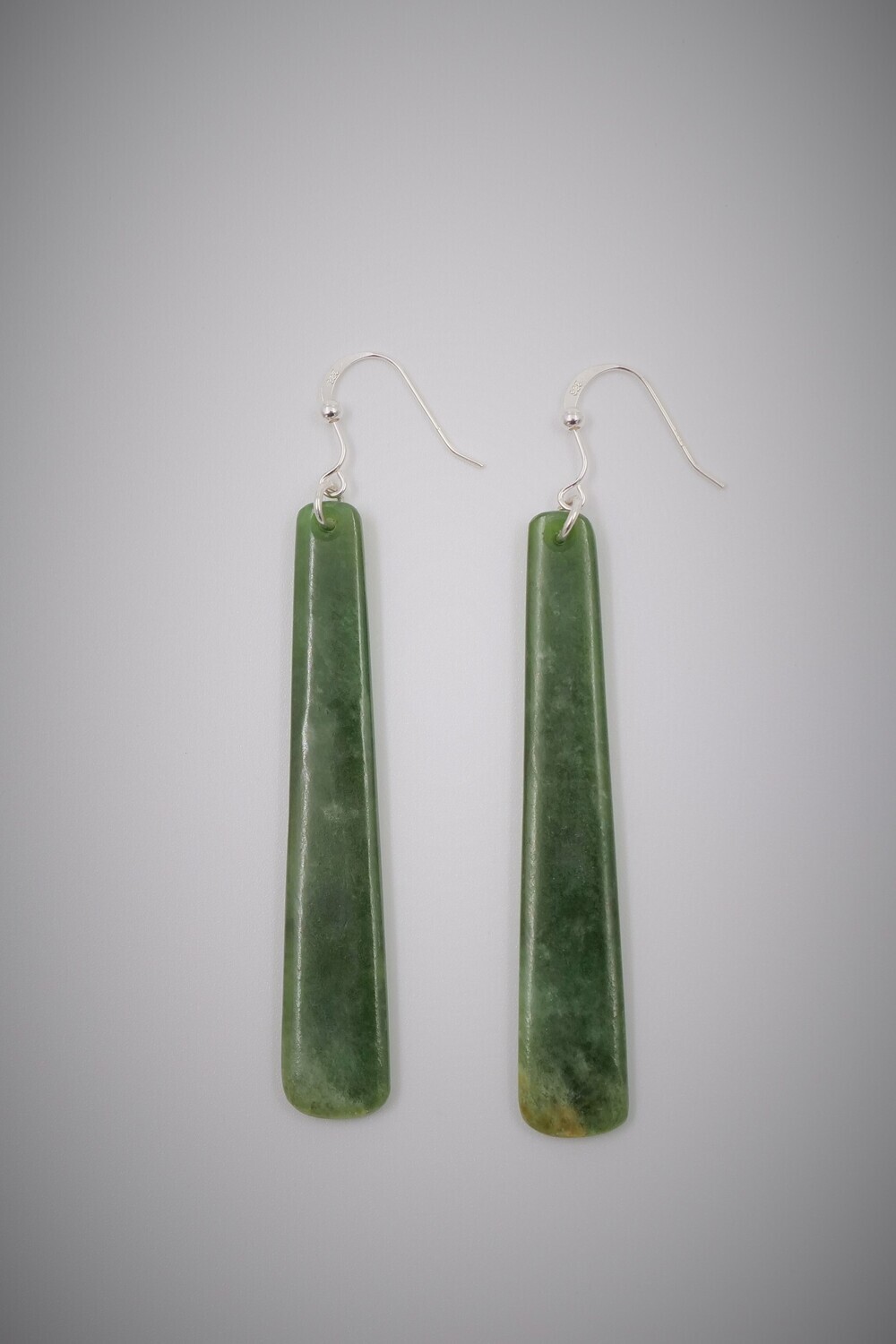 Greenstone and Silver Drop Earrings sml