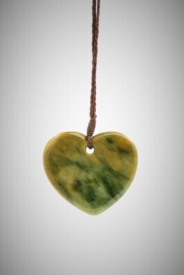 Moko Pounamu Heart NZ Genuine Marsden Flower  Greenstone - Tahunanui