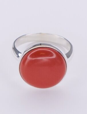 Sterling Silver & Red Jasper Unisex Dome Round Ring - 57JP - SALE Sterling Silver & Red Jasper Unisex Dome Round Ring - 57JP - SALE