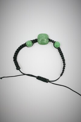 Moko Pounamu, Nephrite Jade Bead Adjustable Bracelet