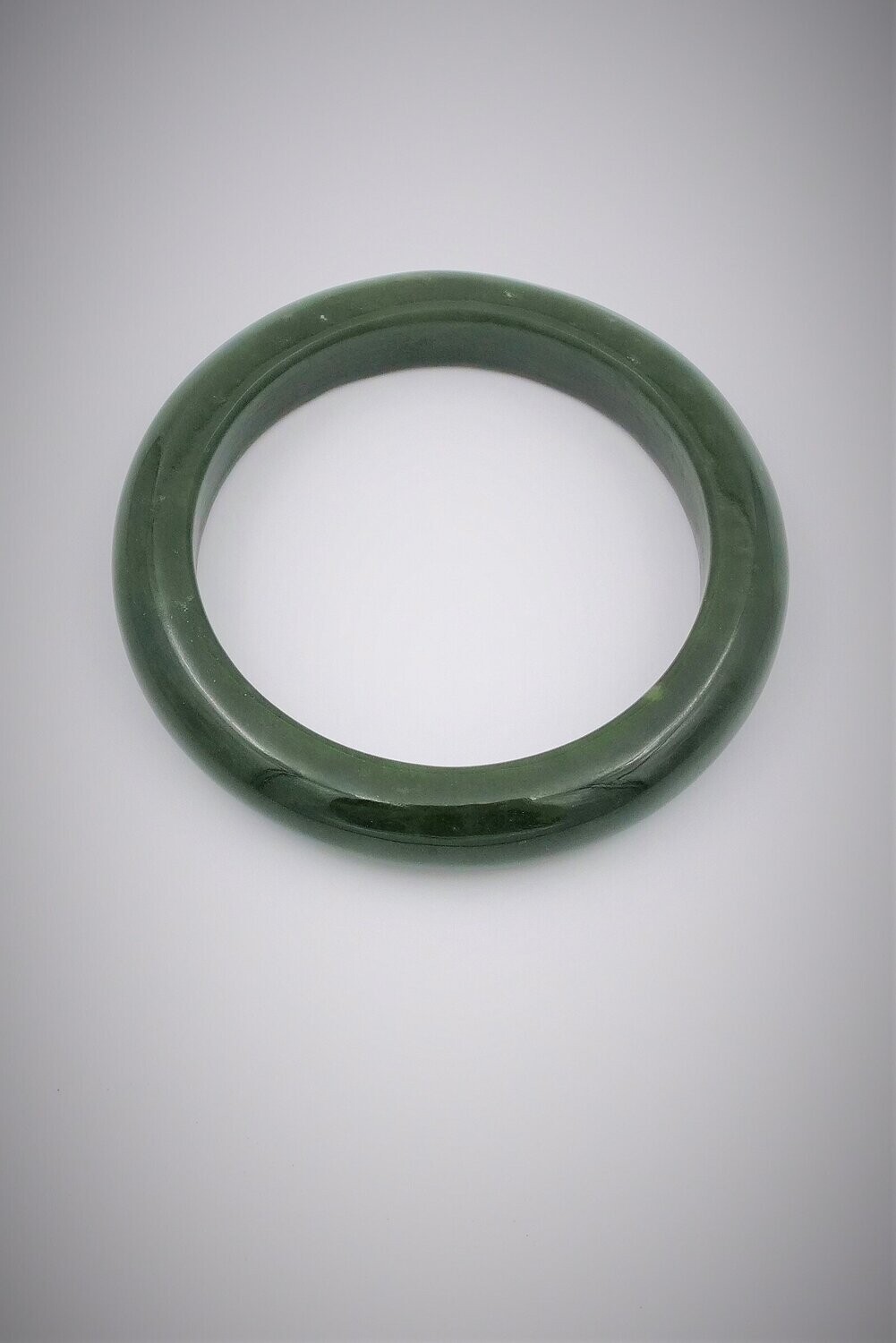 Moko Pounamu NZ Genuine Kawakawa Greenstone Solid Bangle