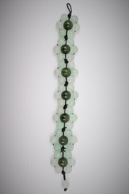 Moko Pounamu,  Nephrite Jade and Jadeite Bead  Bracelet 05116