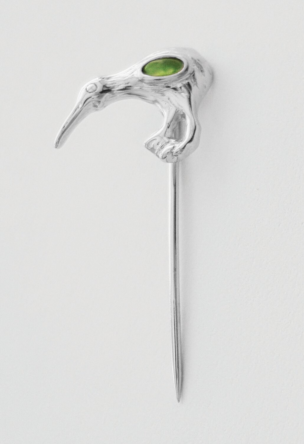 Moko Pounamu Greenstone Kiwi Pin - BRP-Pin-21