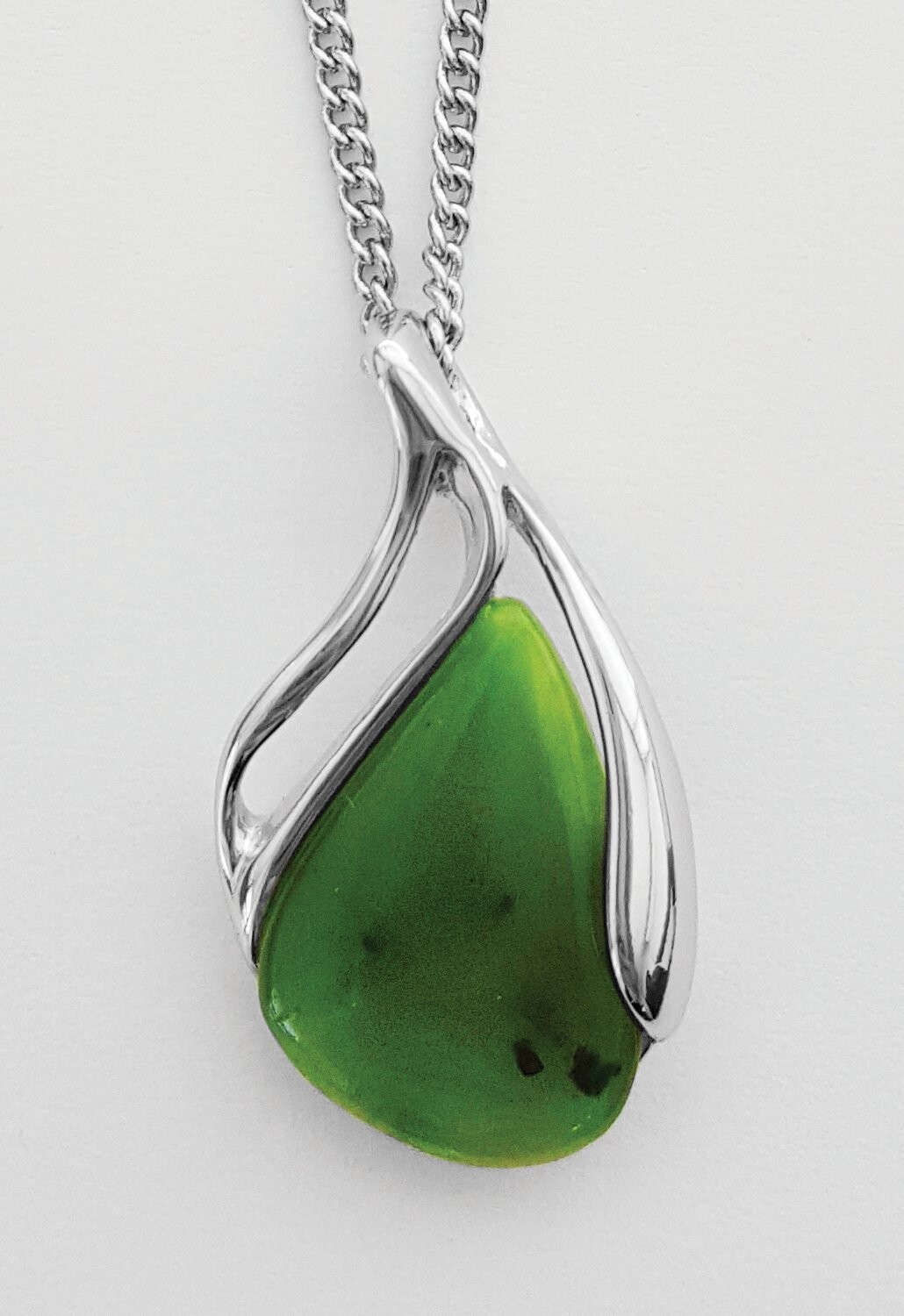 Moko Pounamu Moko Pounamu Greenstone Wide Drop Pendant - BRP-P-56