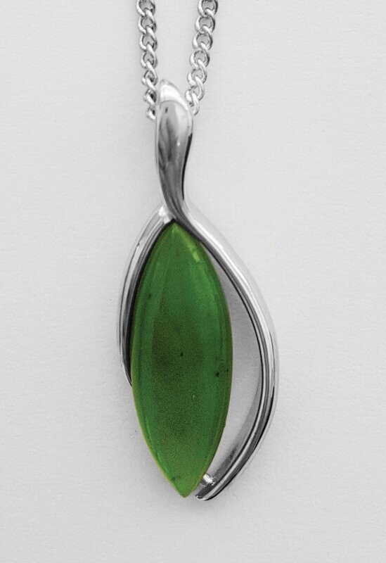 Moko Pounamu Greenstone Small Drop Pendant - BRP-P-55