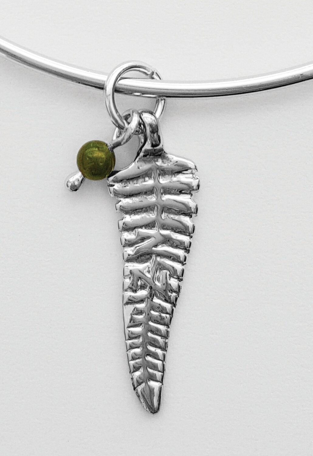 Moko Pounamu Greenstone Fern Bangle - BRP-B-43