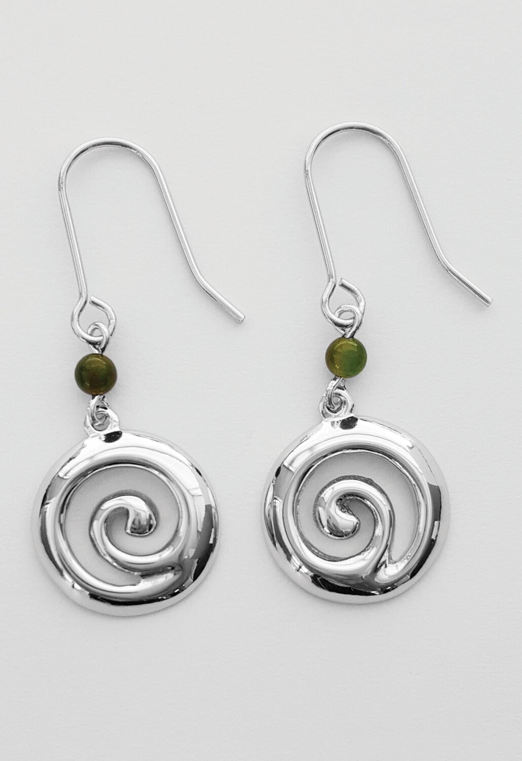 Moko Pounamu Greenstone Koru Earring - BRP-E-35