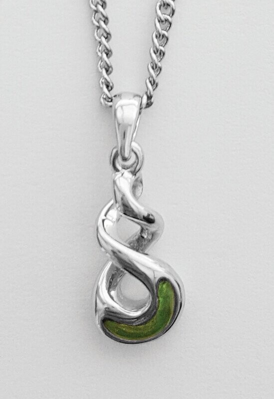Moko Pounamu Greenstone Double Twist Pendant - BRP-P-11