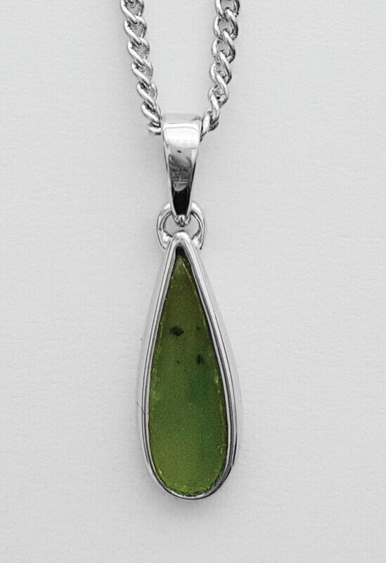 Moko Pounamu Greenstone Drop Pendant - BRP-P-03