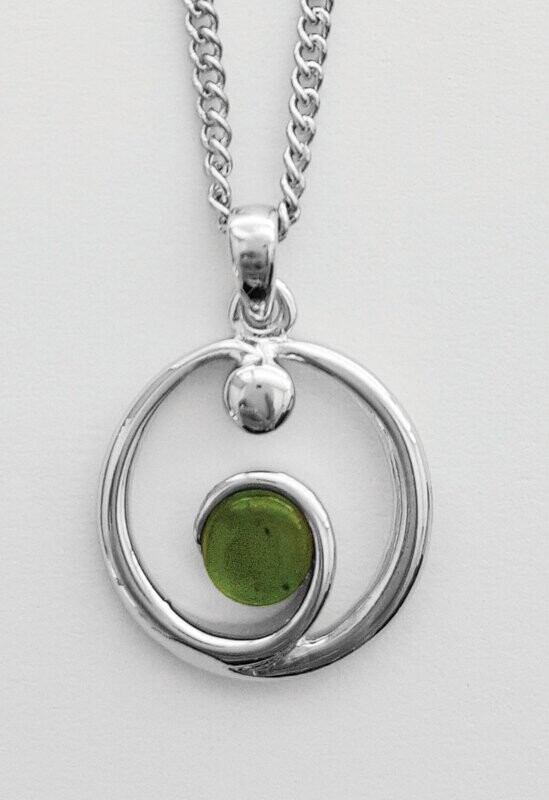 Moko Pounamu Greenstone Circle Pendant - BRP-P-52