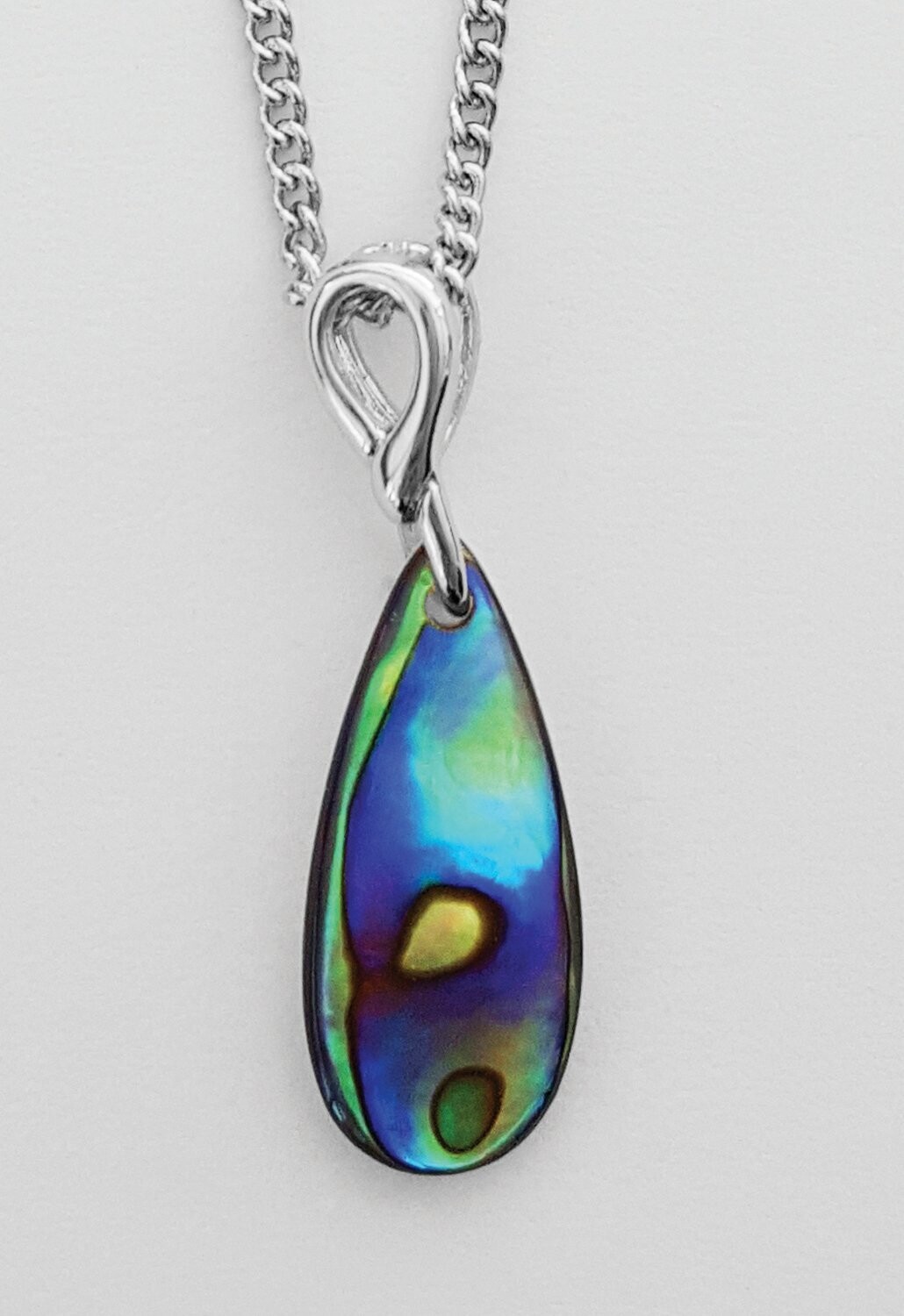 Moko Pounamu Paua Shell Drop Pendant - BRP-P-12