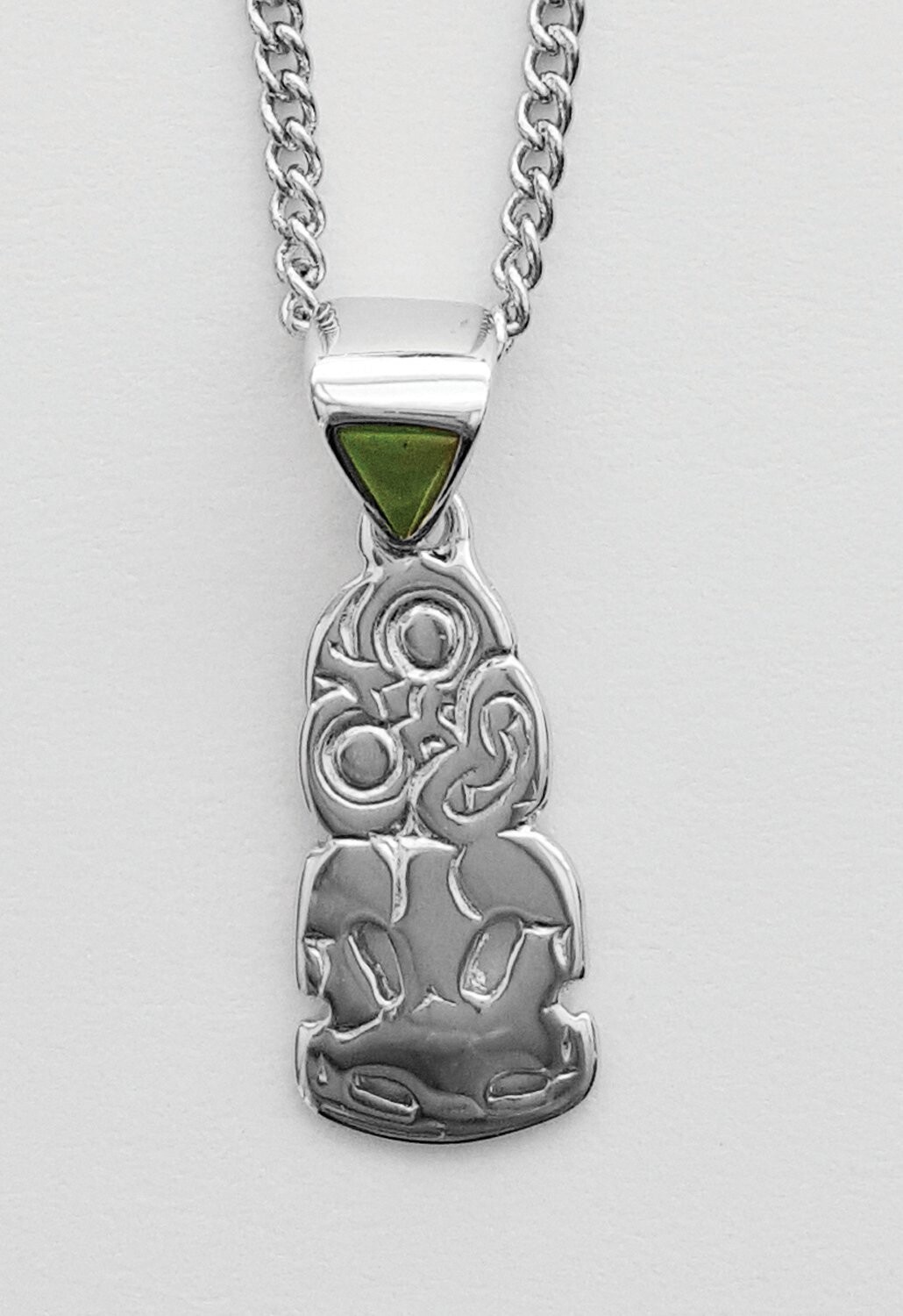 Moko Pounamu Aroha Greenstone Tiki Pendant - BRP-P-41