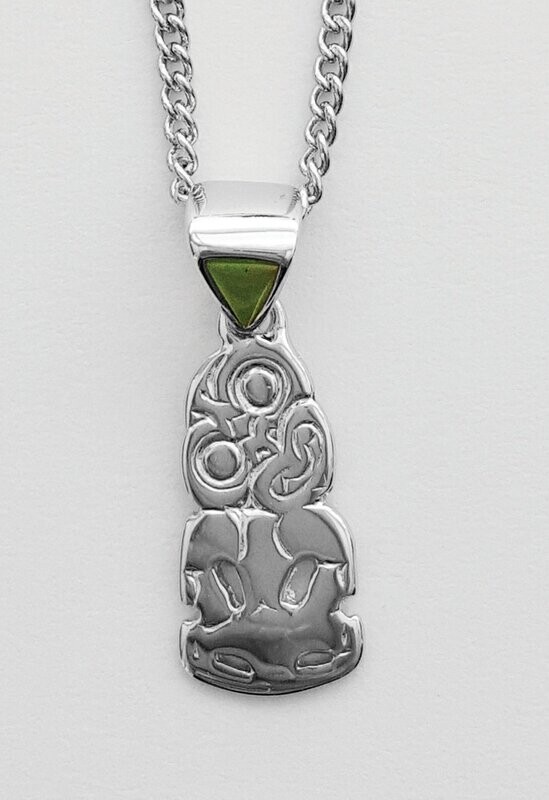 Moko Pounamu Aroha Greenstone Tiki Pendant - BRP-P-41