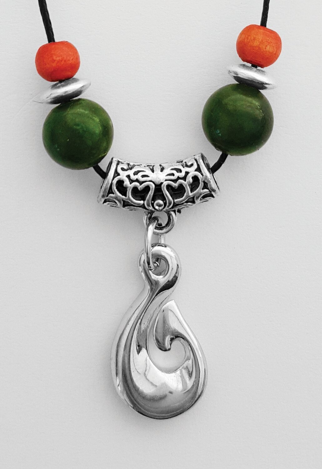 Moko Pounamu Greenstone Hook Necklace - BRP-P-30