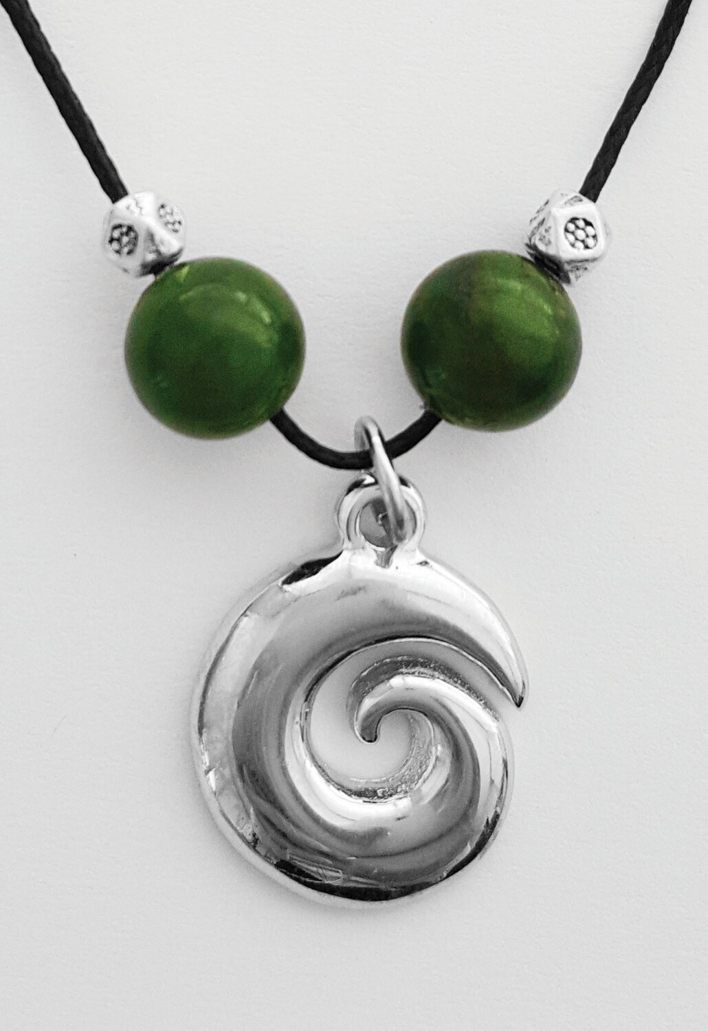 Moko Pounamu Greenstone Koru Necklace - BRP-P-26