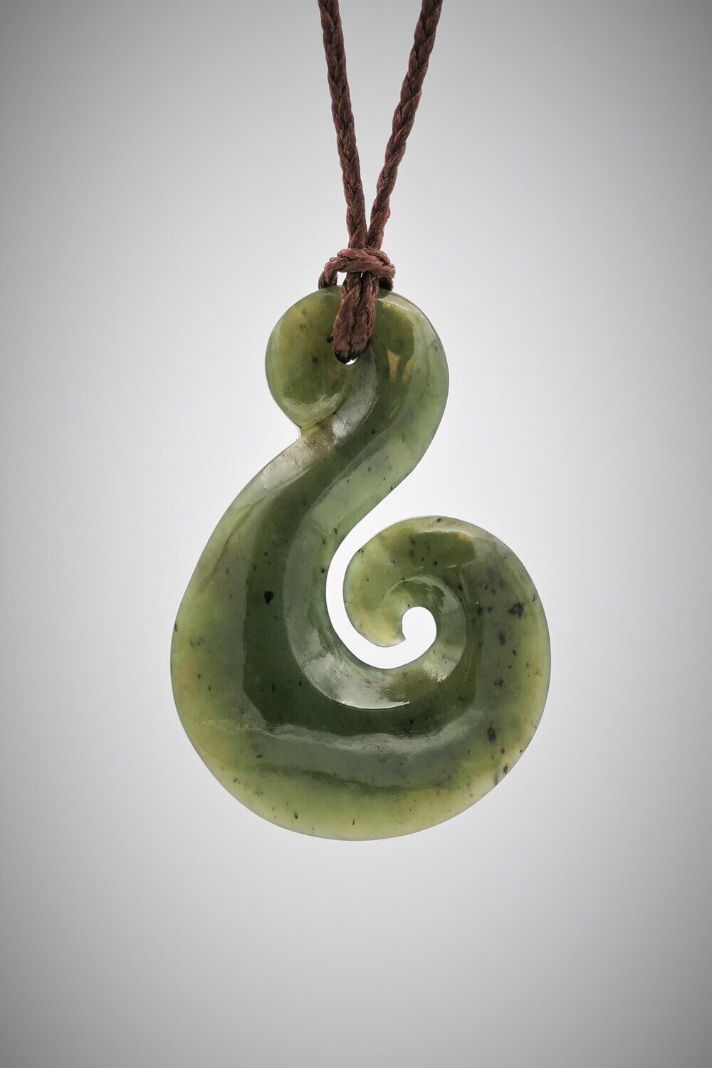 Moko Pounamu Hook (Hei Matau) NZ Genuine Kawakawa Greenstone - Te Anau - SALE