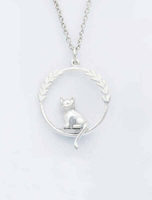 Winter in July Sterling Silver Cat Pendant - SALE