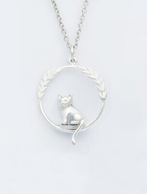 Winter in July Sterling Silver Cat Pendant - SALE