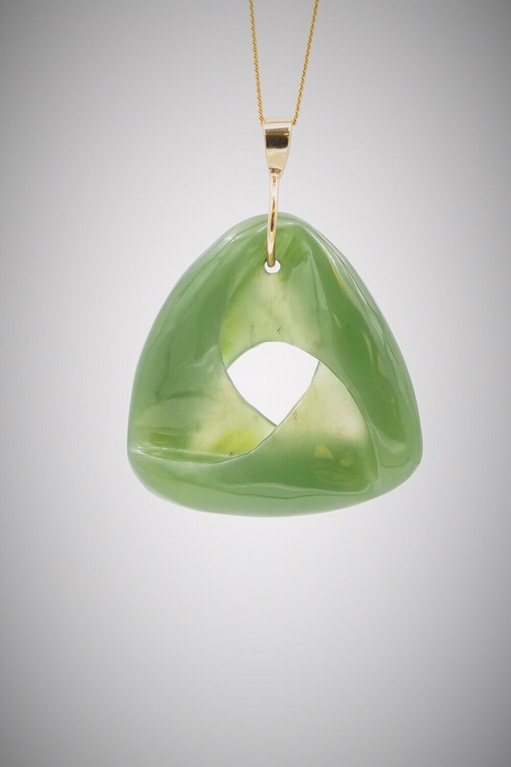 Moko Pounamu Southern Cross Genuine NZ Inanga Greenstone and 9ct Gold - Mahau