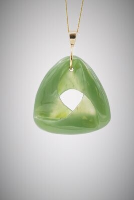 Moko Pounamu Southern Cross Genuine NZ Inanga Greenstone and 9ct Gold - Mahau