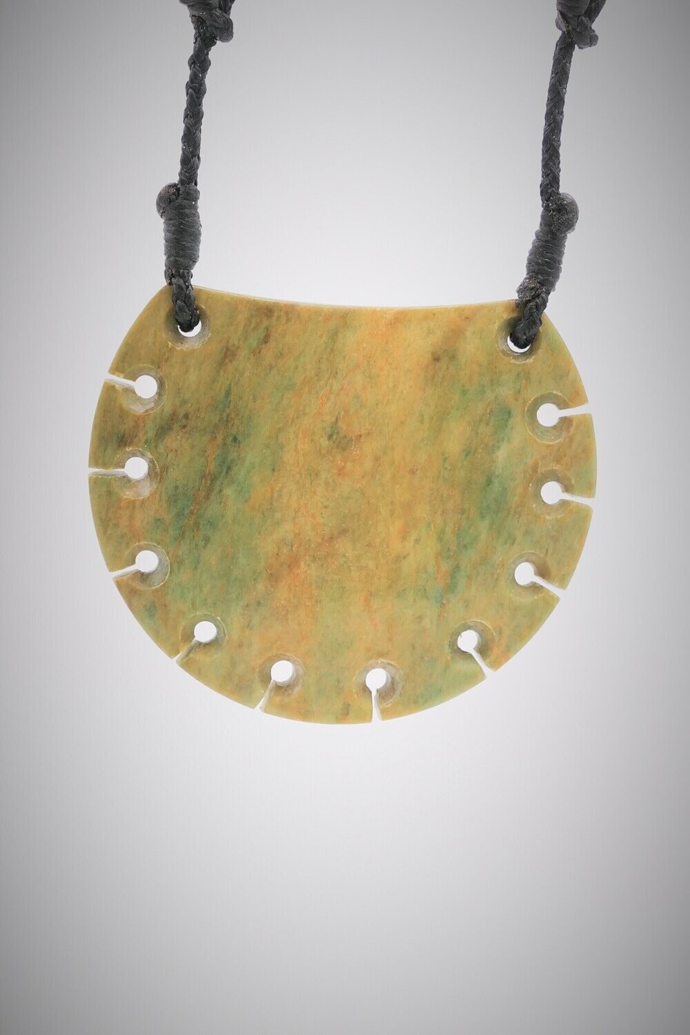 Moko Pounamu Notched Breastplate NZ Genuine Raukaraka Greenstone - Rangitane SALE