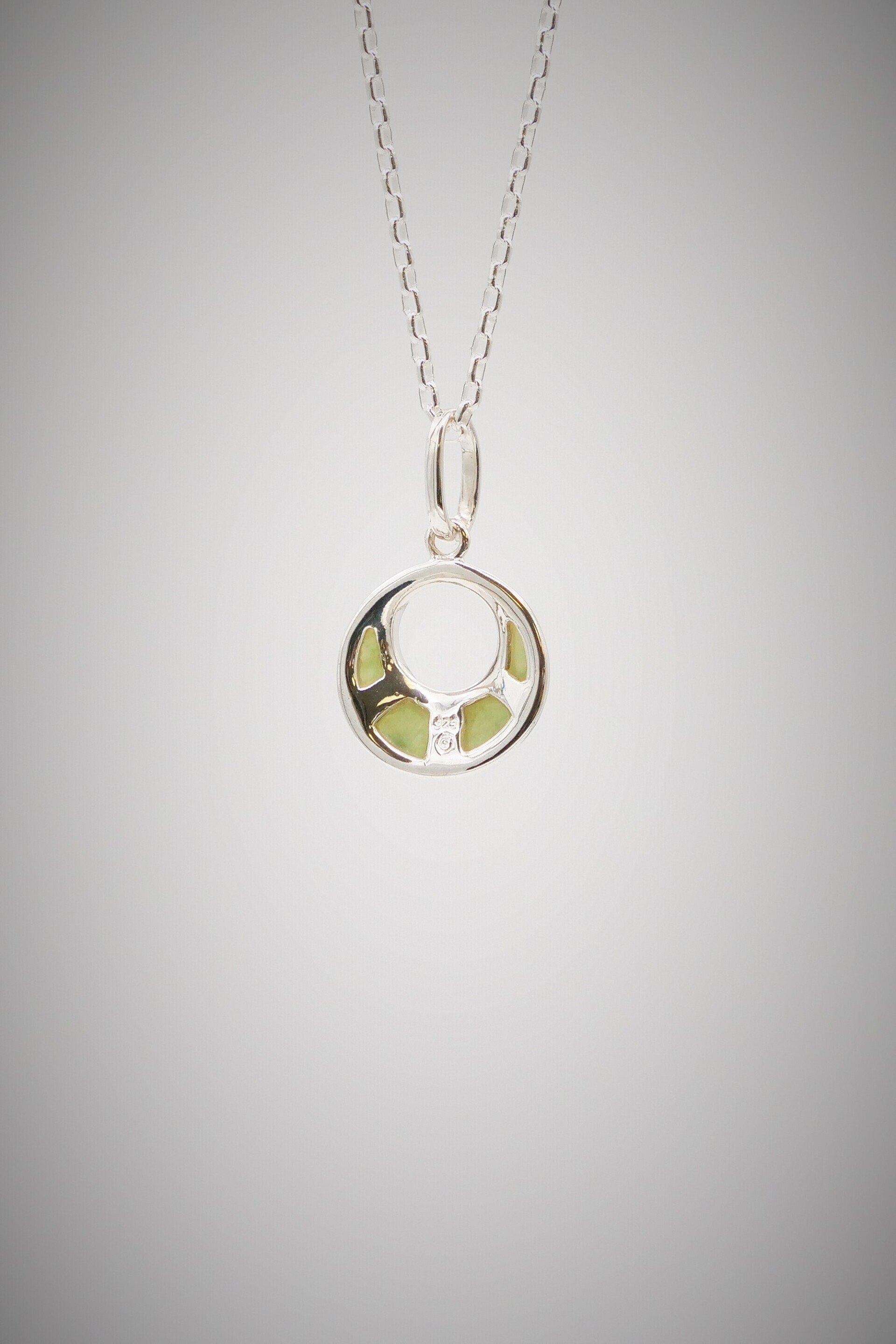 Moko Pounamu Greenstone and Sterling Silver  Pendant - 79JP