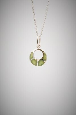 Moko Pounamu Greenstone and Sterling Silver  Pendant - 79JP