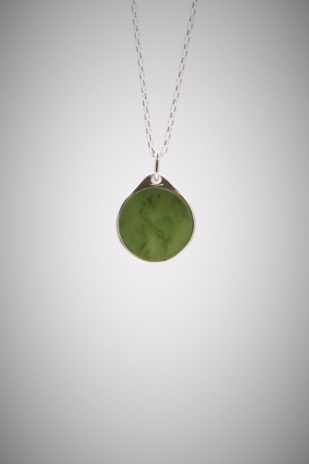 Moko Pounamu NZ Fern Greenstone and Sterling Silver Pendant P17 - SALE