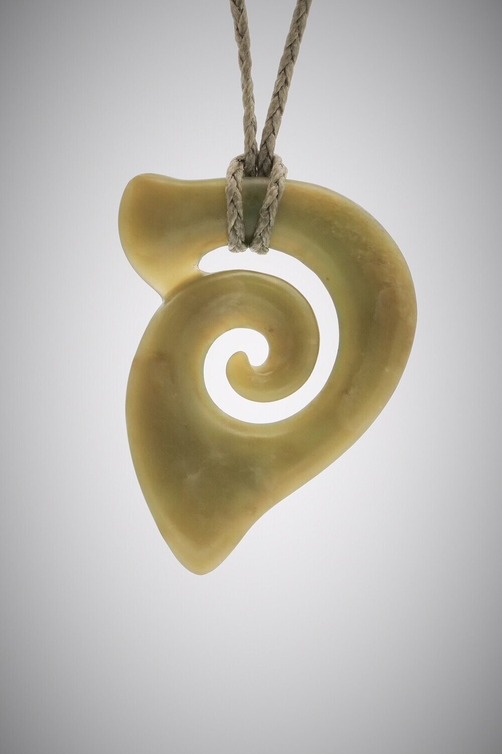 Moko Pounamu Contemporary Koru NZ Genuine Inanga Greenstone - Rangitumau - SALE