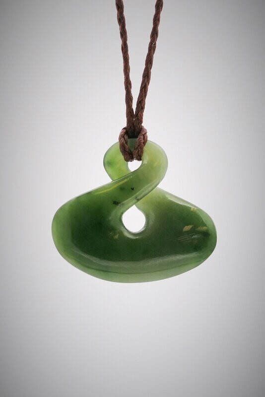 Moko Pounamu Single Twist NZ Genuine Kahurangi  Greenstone - Maungakotukutuku