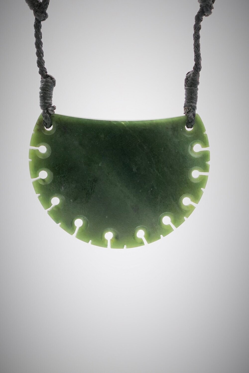 Moko Pounamu Kouma (Breastplate) Notched NZ Genuine Kawakawa Greenstone - Rangiuru SALE
