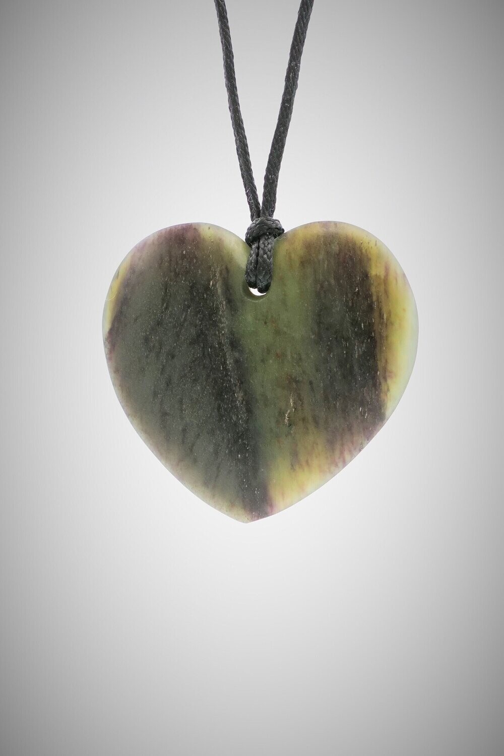 Moko Pounamu Heart NZ Genuine Totoweka Greenstone - Tangimoana SALE