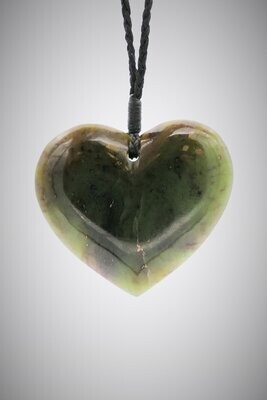 Moko Pounamu Heart NZ Genuine Totoweka Greenstone - Ararata