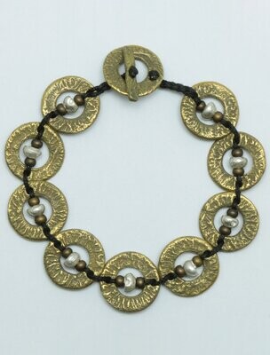 Justin Ferguson Brass & Pure Silver Āmionga Bracelet - SALE Justin Ferguson Brass & Pure Silver Āmionga Bracelet - SALE