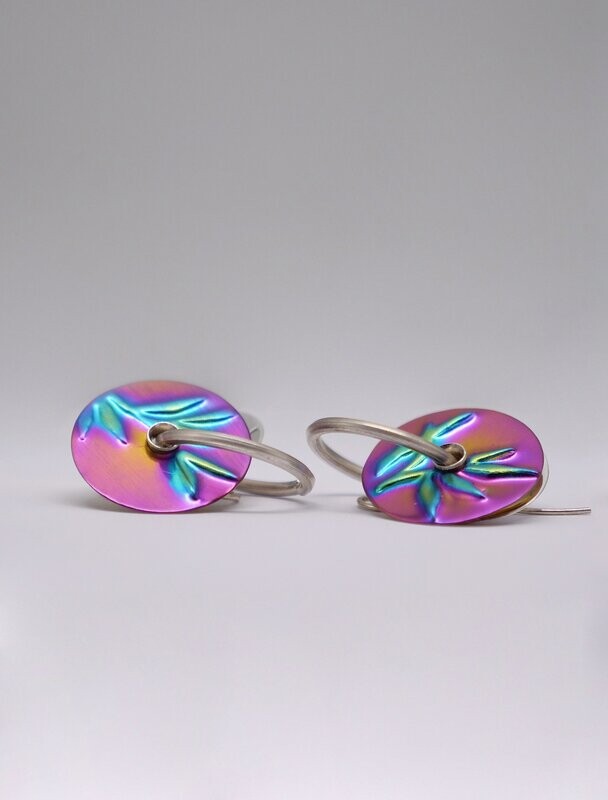 Brian Adam Silver & Niobium Purple Bamboo Earrings - SALE Brian Adam Silver & Niobium Purple Bamboo Earrings - SALE