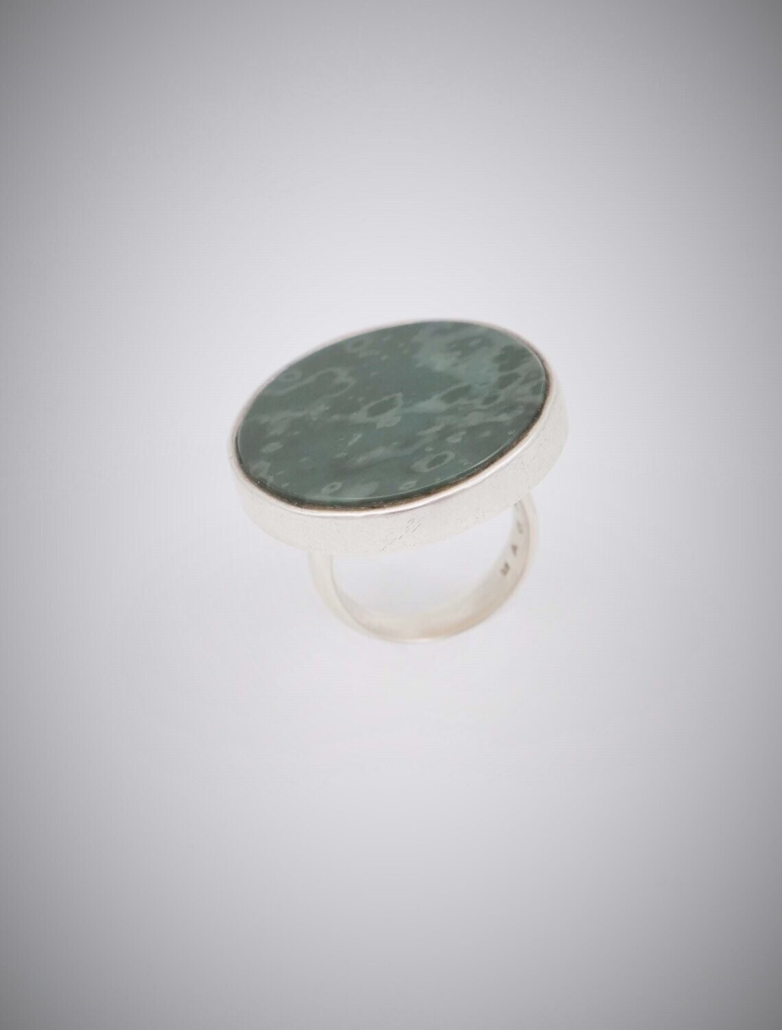Brian Adam Sterling Silver and Pakohe Large Round Ring - SALE