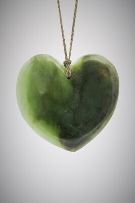 Moko Pounamu Greenstone Heart NZ Genuine Kawakawa Pounamu - Aotuhia