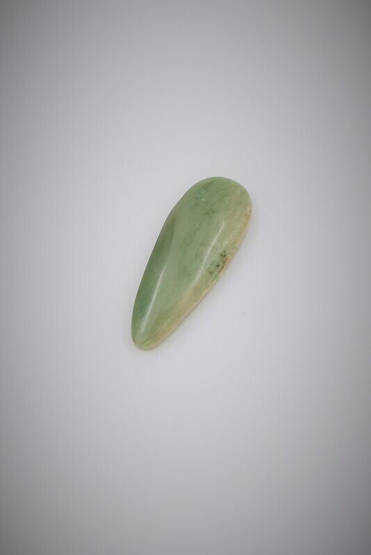 Moko Pounamu Marsden Flower Pounamu Long Pear Cabochon #14