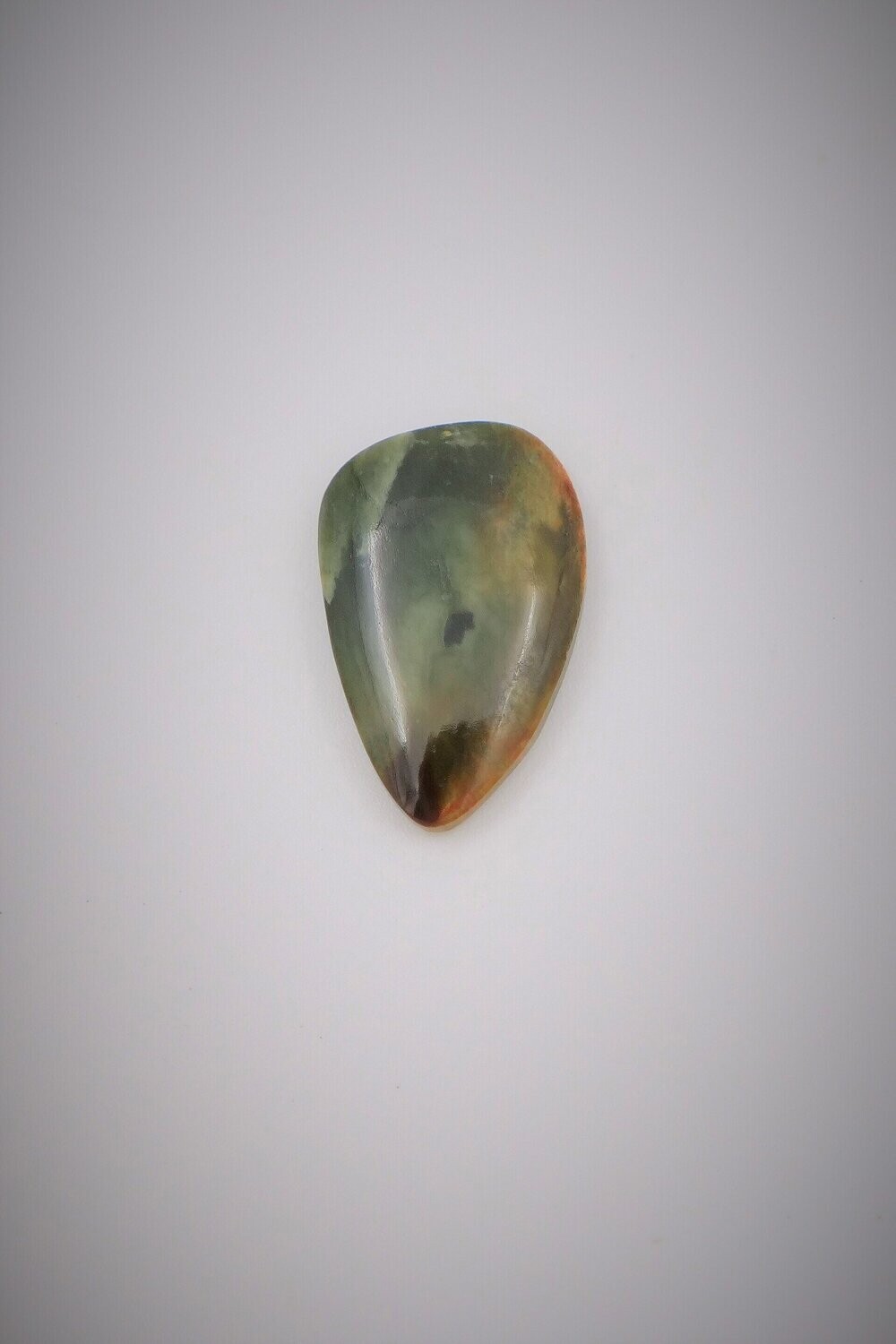 Moko Pounamu Kawakawa Flower Greenstone Free Form Cabochon #48